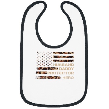Discover Husband Daddy Protector Hero Fathers Day American Flag Camo Bibs
