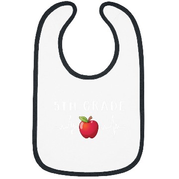 Discover Fifth 5th Grade Heartbeat Apple Student Teacher Back School Bibs