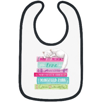Discover Jane Austen Book Stack Funny Literary Literature Bibs