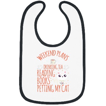 Discover Bookworm Reading Lover Books Cats Tea 3 Bibs