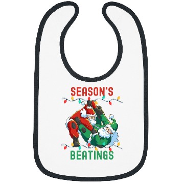 Discover Seasons Beatings Funny Santa Seasons Greetings Mens Womens 1 Bibs