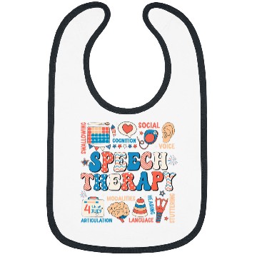 Discover Speech Language Pathologist USA Flag SLP Pathology 4th July Bibs