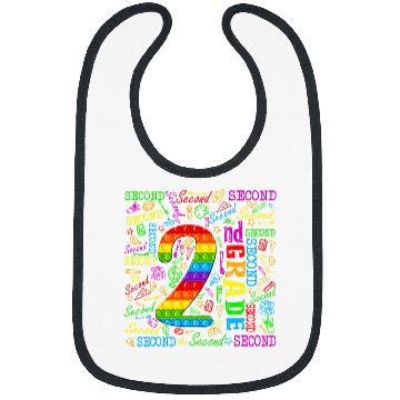 Discover Pop It 2nd Grade Typography Back To School Student Teacher Bibs