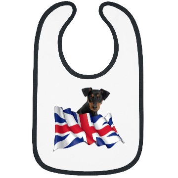 Discover Union Jack Flag Dog German Pinscher Bibs