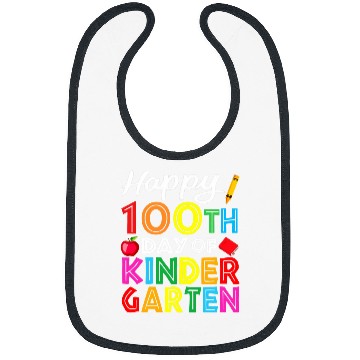 Discover Happy 100th Day of Kindergarten Teacher or Student 9 Bibs