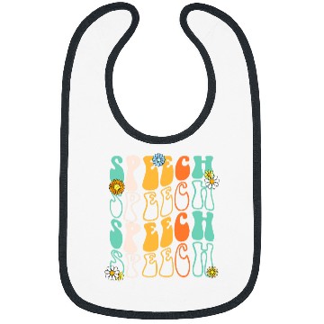 Discover Speech Therapy Retro Speech Language Pathologist Therapist 6 Bibs