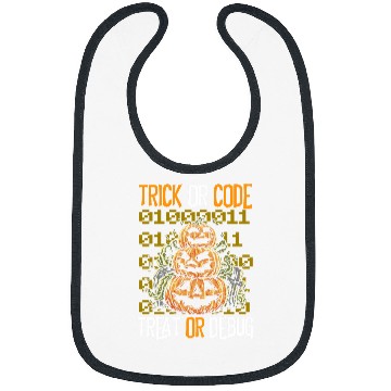 Discover Trick or Code Treat or Debug Programmer Halloween Bibs