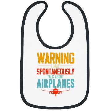 Discover Fighter Jet Warning I May Spontaneously Talk About Airplanes Bibs