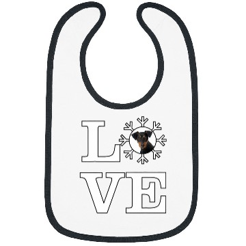 Discover Love Snowflake Dog German Pinscher Bibs