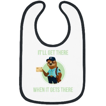 Discover Postal Worker Funny Sloth Mailman Mail Delivery Parcel Bibs