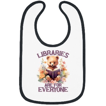 Discover Libraries Are For Everyone Bear Book Reader Librarian Bibs