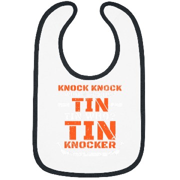 Discover Sheet Metal Worker Joke Funny Tin Knocker Distressed Bibs