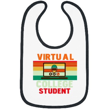 Discover Virtual College Student Colorful vintages Apparel Bibs