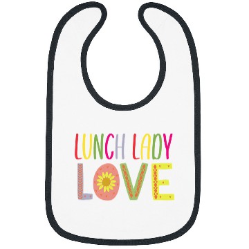 Discover School Lunch Lady Cute Love Cafeteria Worker Novelty Design Bibs