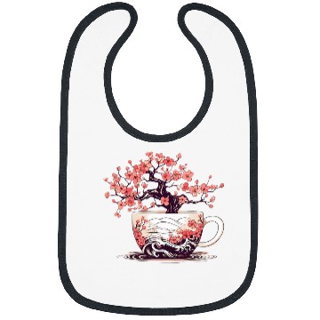 Discover Coffee Books And Cherry Blossoms Reading Tea 3 Bibs
