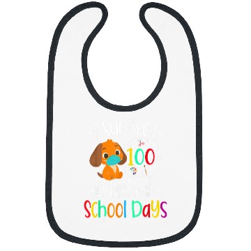 Discover I Survived 100 Masked School Days Teacher Student Gift 2 Bibs
