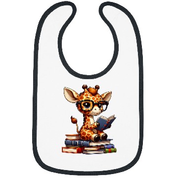 Discover Funny giraffe reading Bookworm Book Lovers Bibs