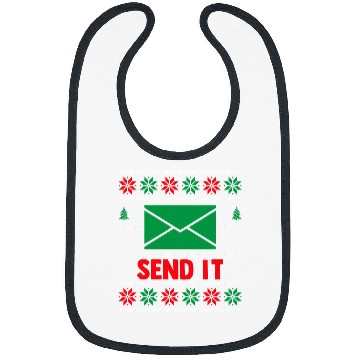 Discover Send It Mail Carrier Postal Worker Mailman xmass Christmas Bibs