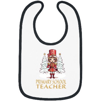 Discover Primary School Teacher Christmas Classic Female Nutcracker Bibs