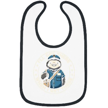 Discover Sloth Postal Worker Funny Postman Mail Carrier Sloth Bibs