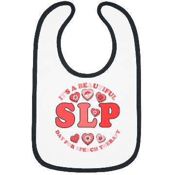 Discover SLP Speech Therapy Pathologist Crew Groovy Valentines Hearts Bibs