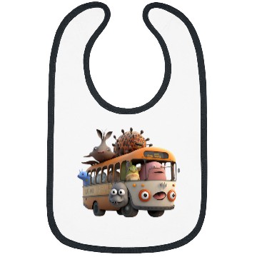 Discover Funny Cute Animal Student School Bus Lover Squad Bibs