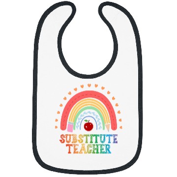 Discover Substitute Teacher Rainbow Substitute Teaching Bibs