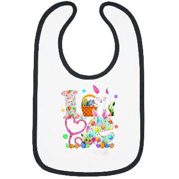 Discover stethoscope scrub cna nurses life easter day cute bunny eggs Bibs