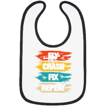 Discover Fly Crash Fix Repeat Bibs
