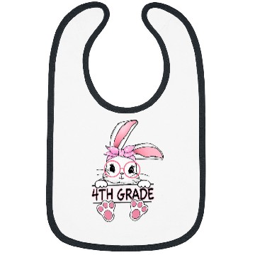 Discover Love Bunny 4th Grade Student Easter Spring Rabbit School Bibs