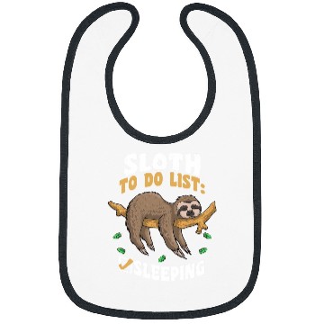 Discover Sloth Sleeping To Do List Funny Lazy Sloth Bibs
