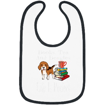 Discover Life Is Perfect Beagle Mom Tea Drinker Book Lover Reader Bibs