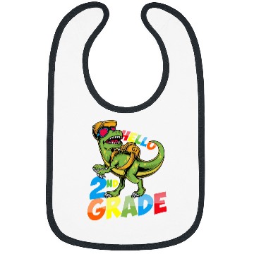 Discover Funny Dinosaur 2nd Grade StudentTeacher Back to School Bibs