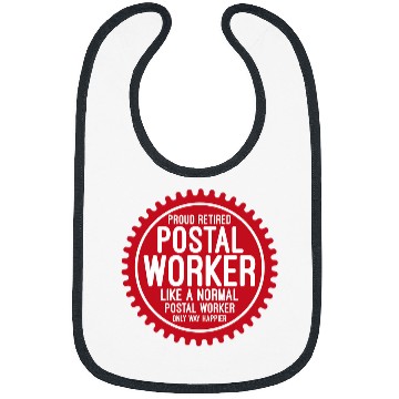Discover Proud Retired Postal Worker Bibs