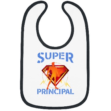 Discover Mens Super Principal Gift Educational Superheros Blue Bibs