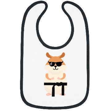 Discover Funny Hamster Wearing Sunglasses Doing Karate Bibs