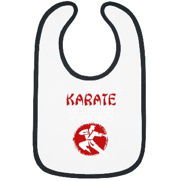 Discover I Know Karate Player Martial Arts Black Belt Graphic Bibs