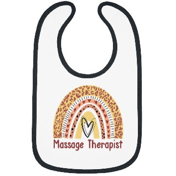 Discover Massage Therapist Leopard Cheetah Boho Rainbow Bibs