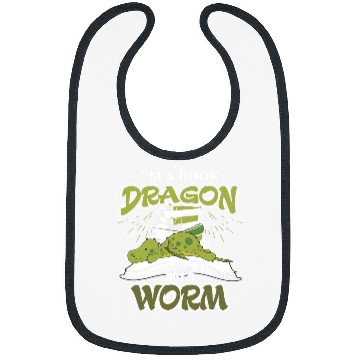 Discover Im a Book Dragon not a Book Worm Reading Lovers Bibs