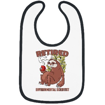 Discover Sloth drinking coffee Funny Retirement Design Bibs