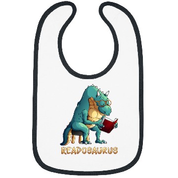 Discover Cool Readosaurus Funny Dinosaur Reading Book Lover Gift Bibs