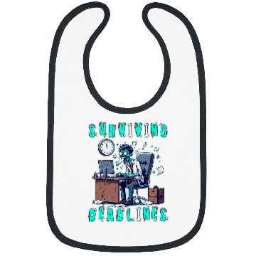 Discover Surviving Deadlines Zombie Office Worker Humor Bibs