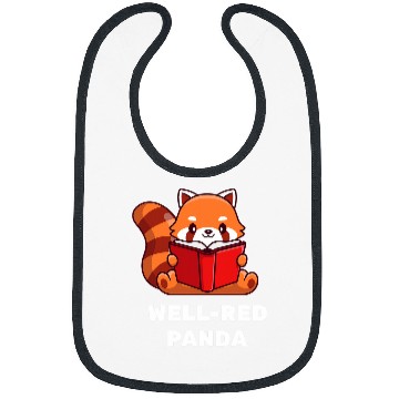 Discover Funny Reading Red Panda Book Lover Nerd Gift Bibs