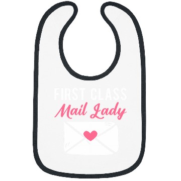 Discover First Class Mail Lady Postal Worker Post Woman Worker Bibs