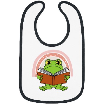 Discover Cottagecore Frog and Book Rainbow Farmcore Bibs