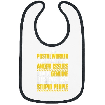 Discover Mail Carrier Postman Mailman Anger Issues Postal Worker Bibs