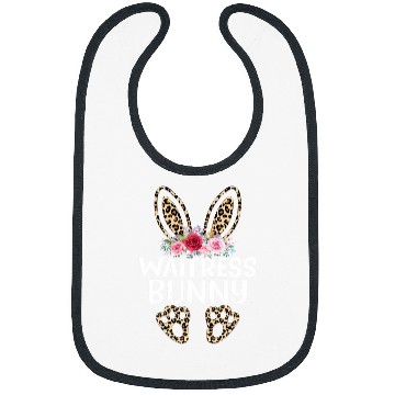 Discover Matching Funny Leopard Print Bunny Waitress Easter Bibs