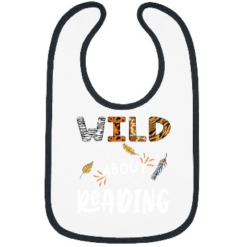 Discover Wild About Reading Reader Lover Animals giraffe leopard Bibs