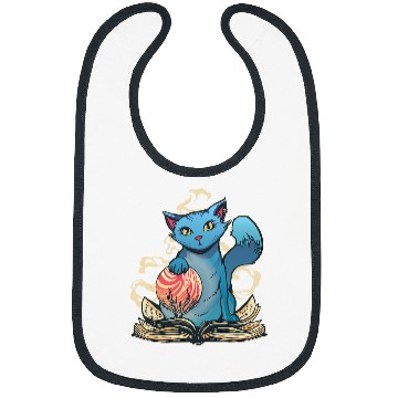 Discover Funny magic cat with magic book and magic ball Bibs