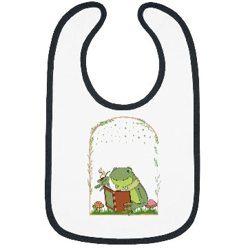 Discover Cottagecore Frog Book Design for a Nature Lover 2 Bibs
